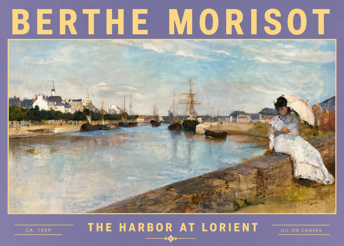 Berthe Morisot The Harbor at Lorient No5 - Affiche