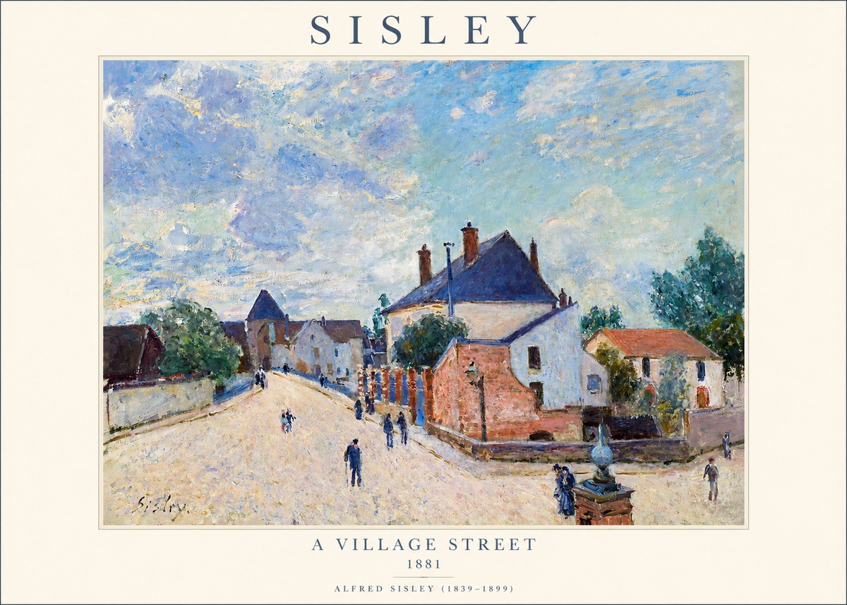 Sisley A Village Street No1 - Affiche