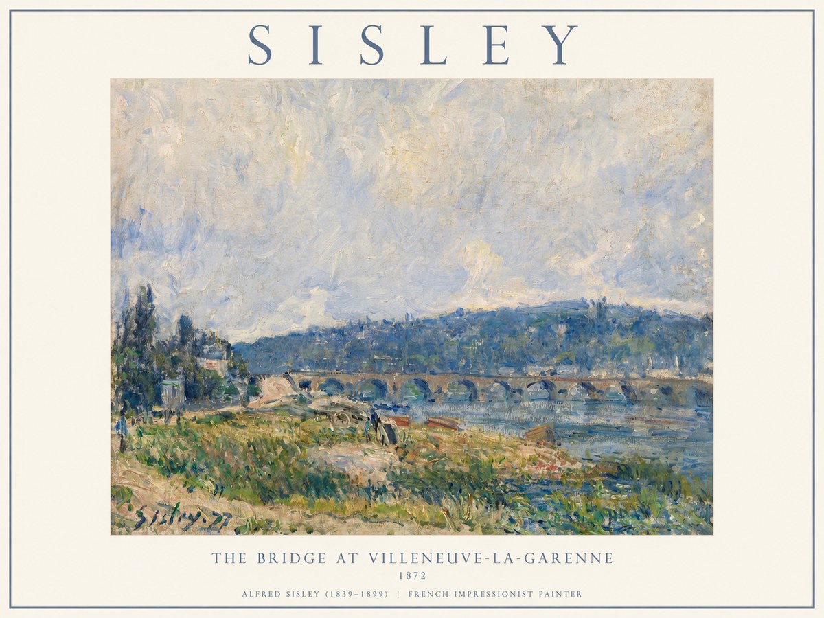 Sisley The Bridge at Villeneuve-la-garenne III No1 - Affiche