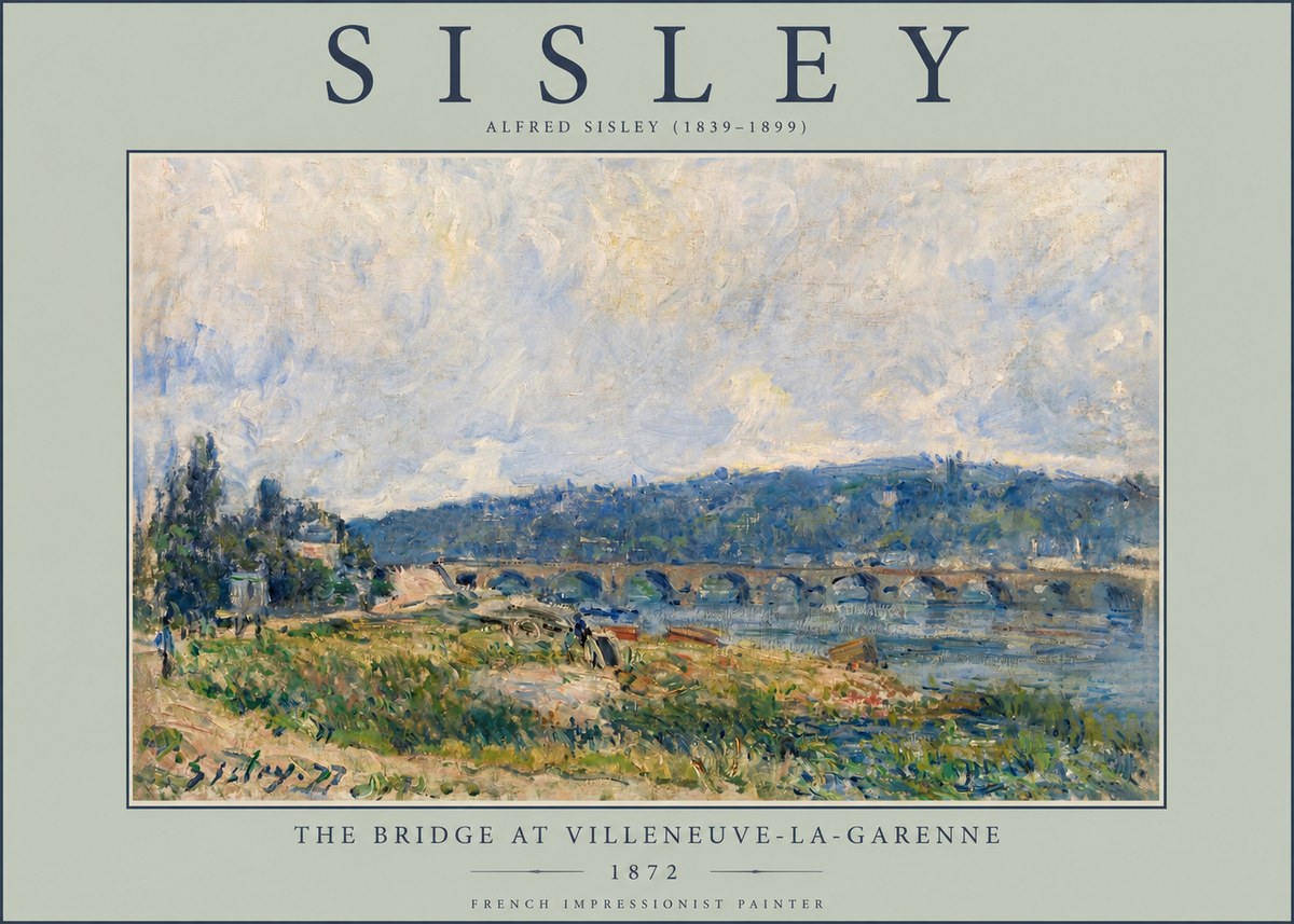 Sisley The Bridge at Villeneuve-la-garenne III No2 - Affiche