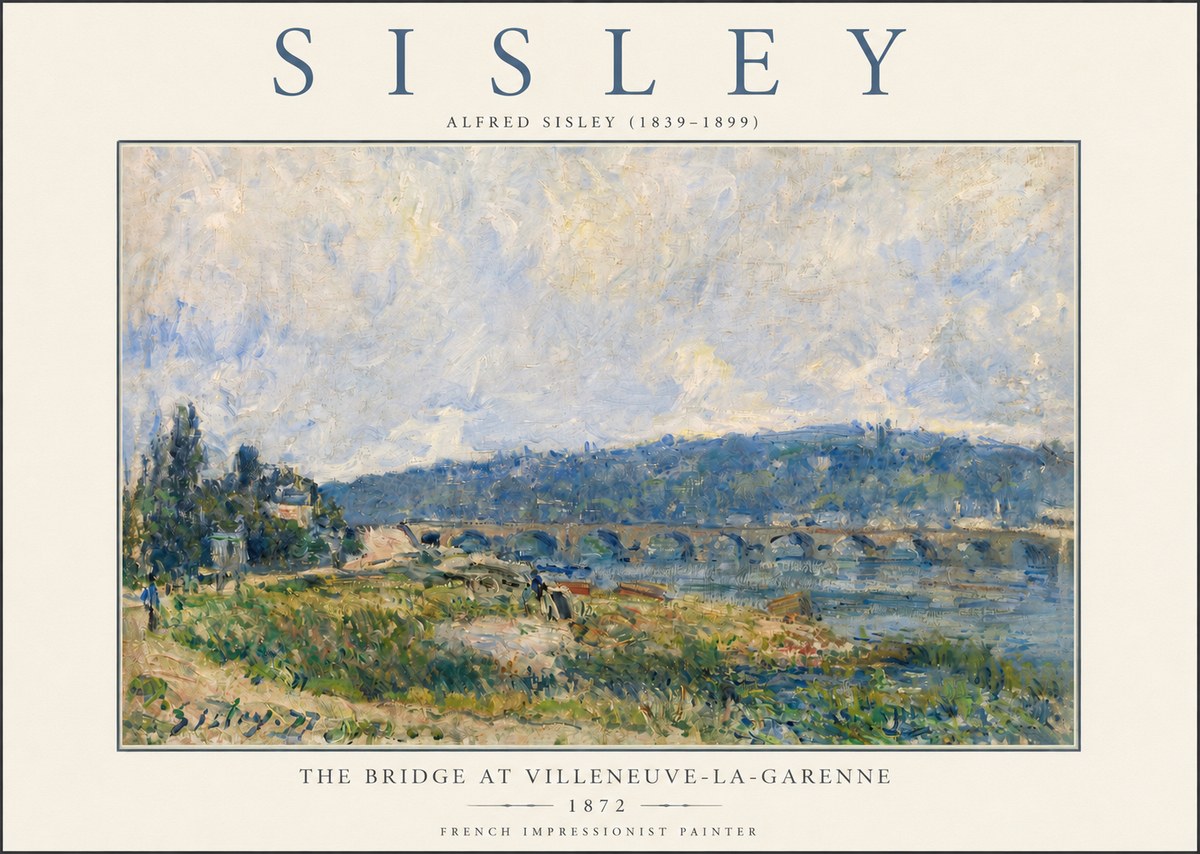 Sisley The Bridge at Villeneuve-la-garenne III No3 - Affiche