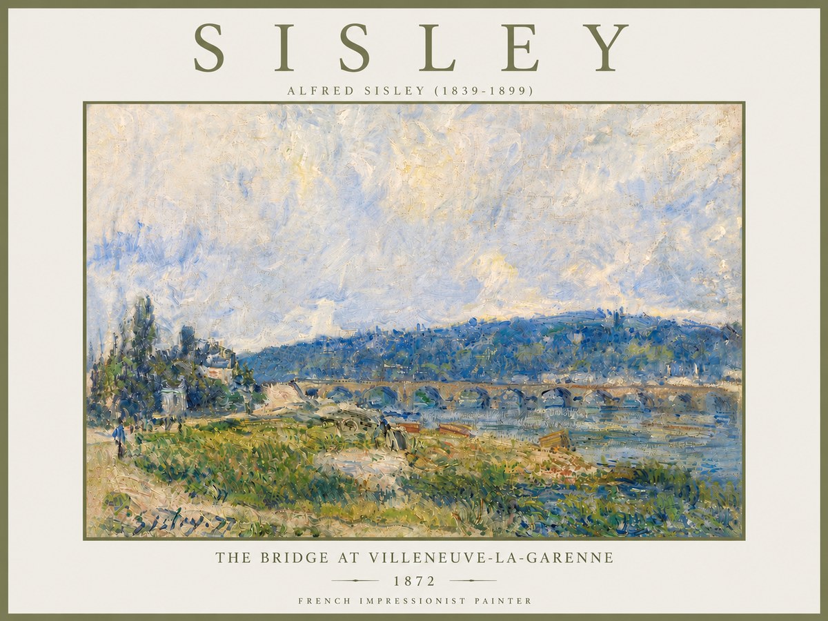 Sisley The Bridge at Villeneuve-la-garenne III No5 - Affiche