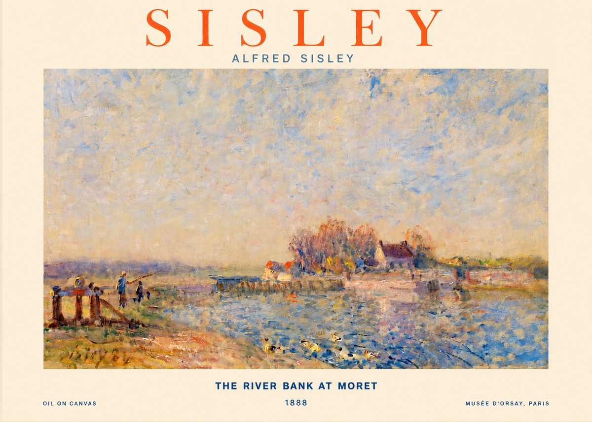 Sisley The River Bank at Moret No3 - Affiche