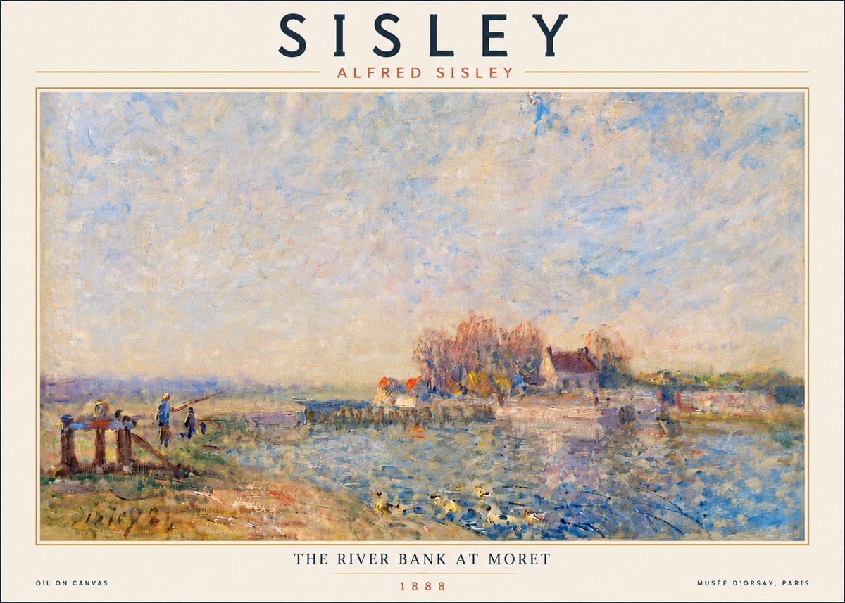 Sisley The River Bank at Moret No4 - Affiche