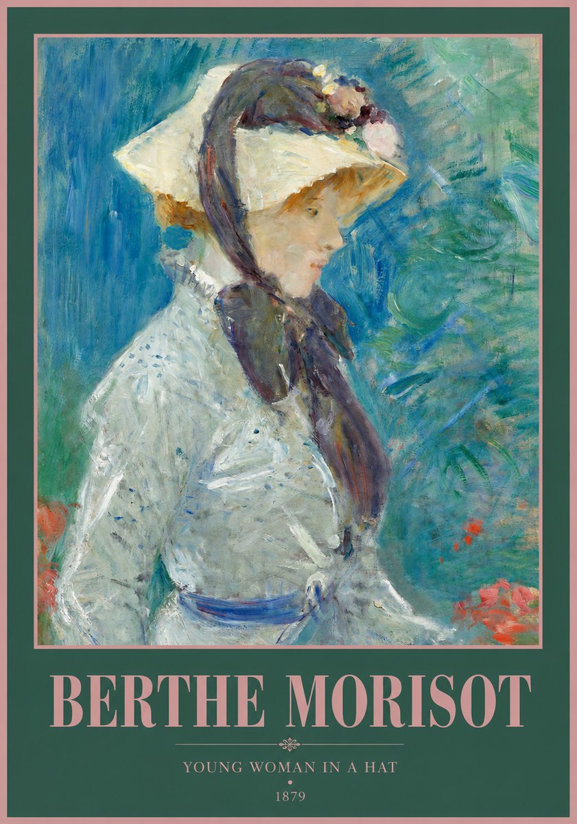 Berthe Morisot Young Woman in a Hat No2 - Affiche