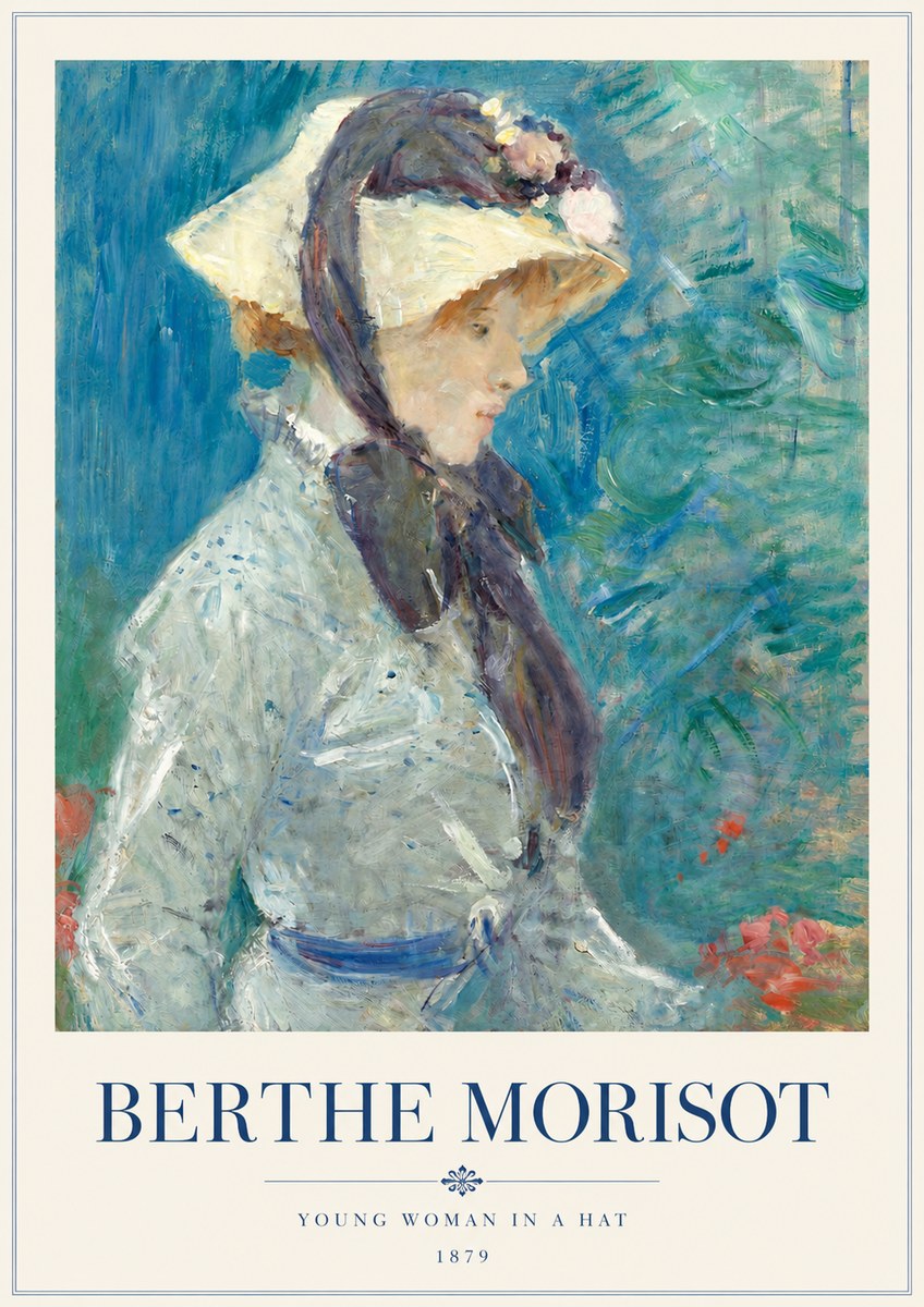 Berthe Morisot Young Woman in a Hat No3 - Affiche