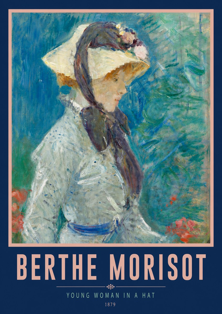 Berthe Morisot Young Woman in a Hat No4 - Affiche