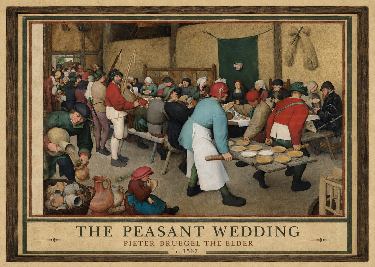 Pieter Bruegel The Peasant Wedding II No1 - Affiche