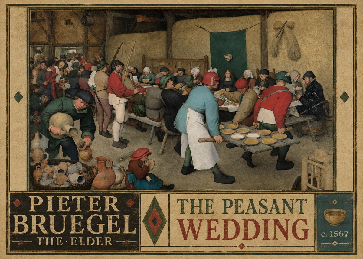 Pieter Bruegel The Peasant Wedding II No2 - Affiche
