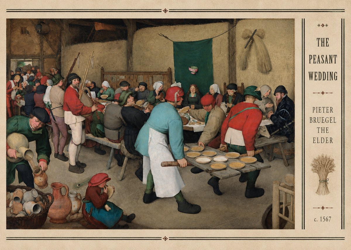 Pieter Bruegel The Peasant Wedding II No3 - Affiche