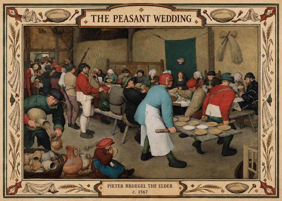 Pieter Bruegel The Peasant Wedding II No4 - Affiche