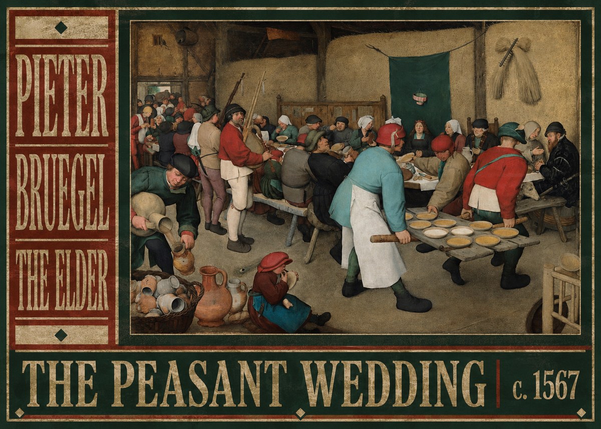 Pieter Bruegel The Peasant Wedding II No6 - Affiche
