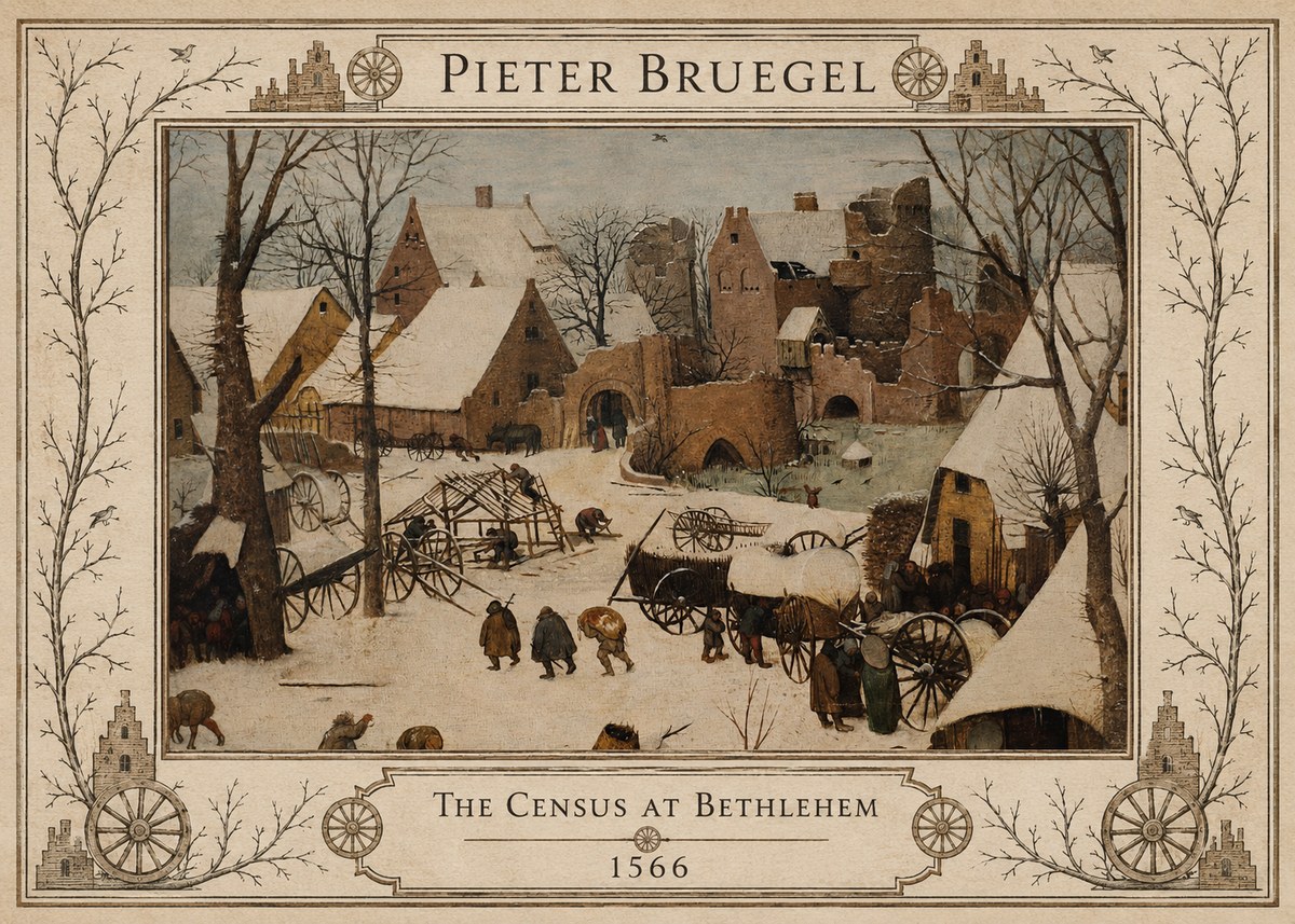Pieter Bruegel The Census at Bethlehem I No6 - Affiche