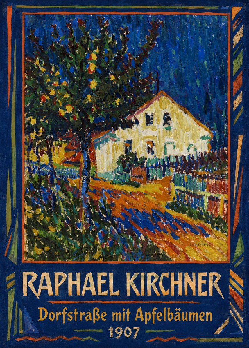 Raphael Kirchner Dorfstraße Mit Apfelbäumen No1 - Affiche