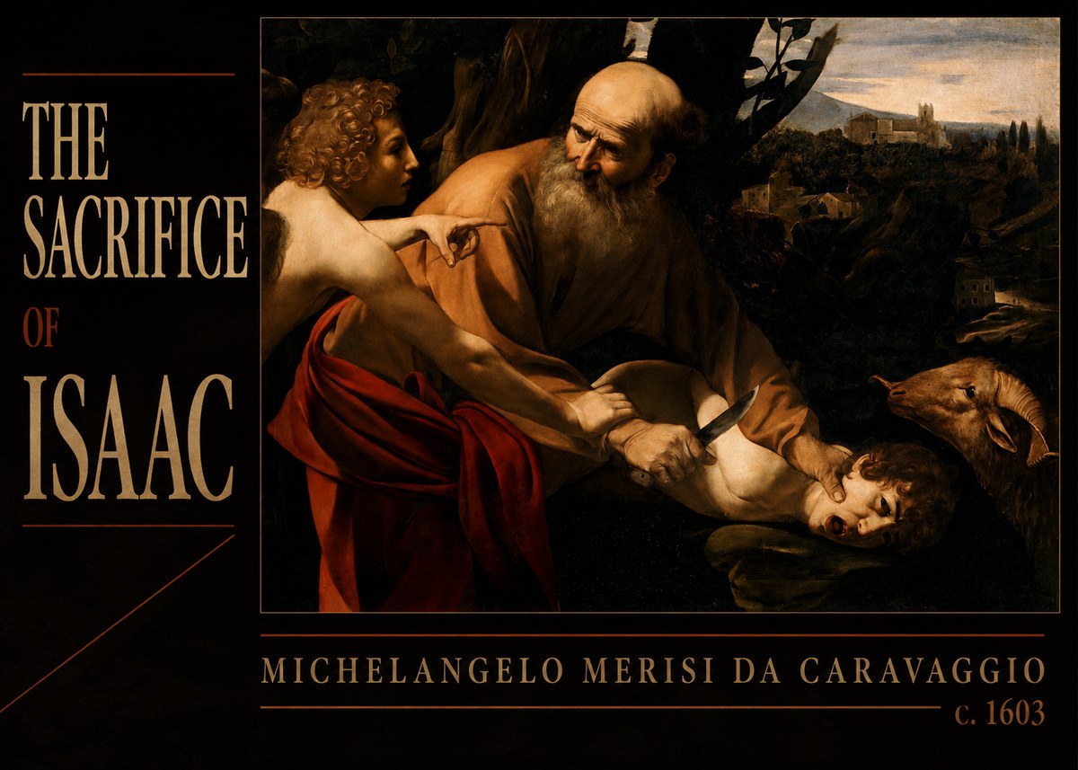 Michelangelo Merisi da Caravaggio The Sacrifice of Isaac I No6 - Affiche