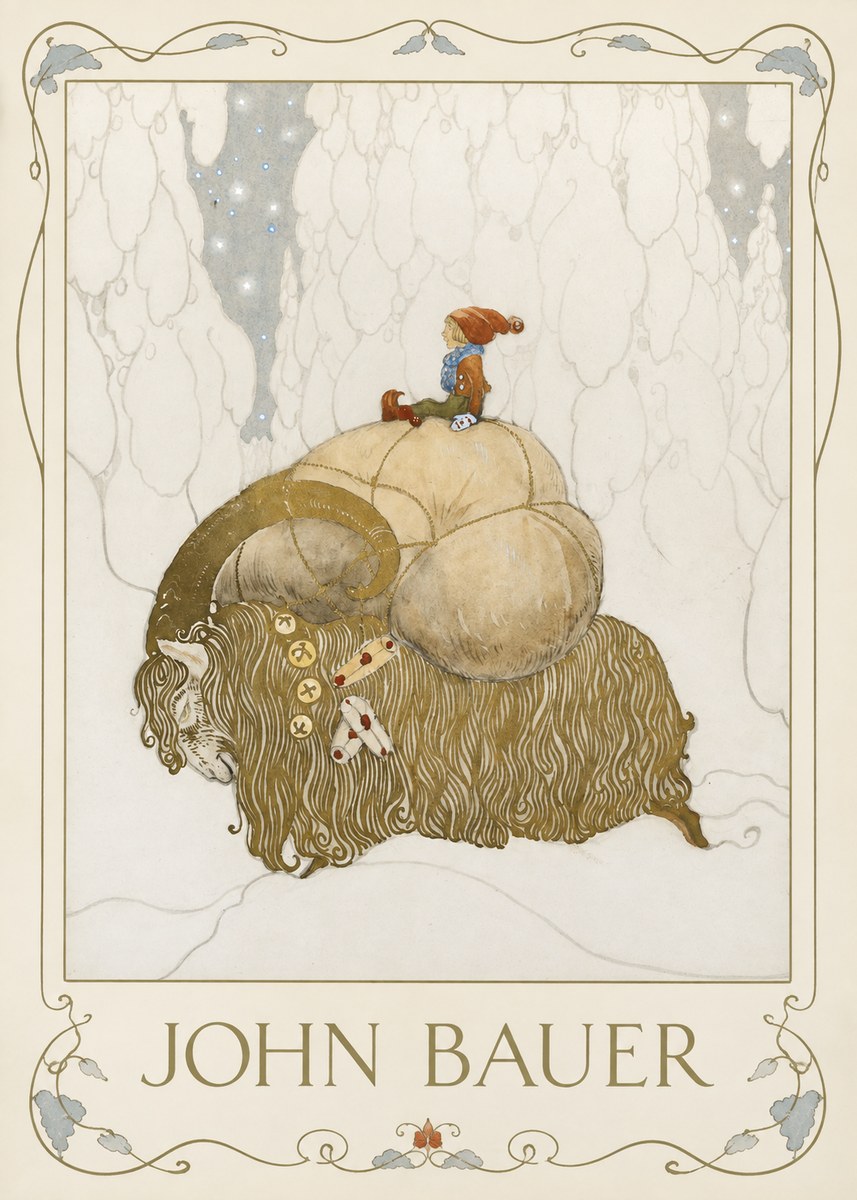 John Bauer The Boy and the Musk Ox No1 - Affiche