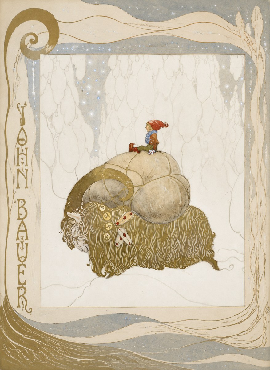 John Bauer The Boy and the Musk Ox No6 - Affiche