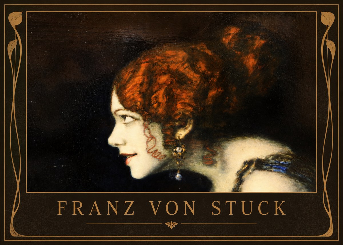 Franz von Stuck Head of a Woman No2 - Affiche