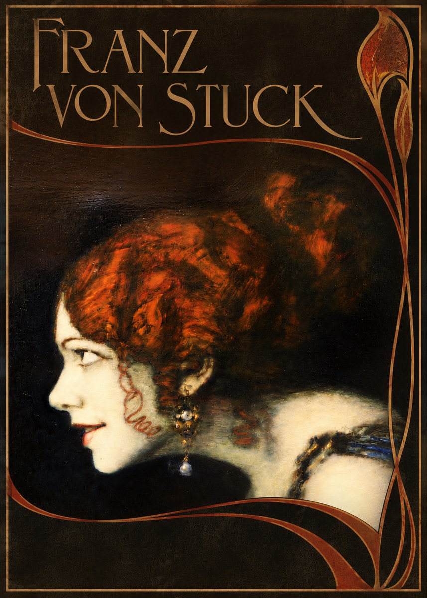 Franz von Stuck Head of a Woman No6 - Affiche