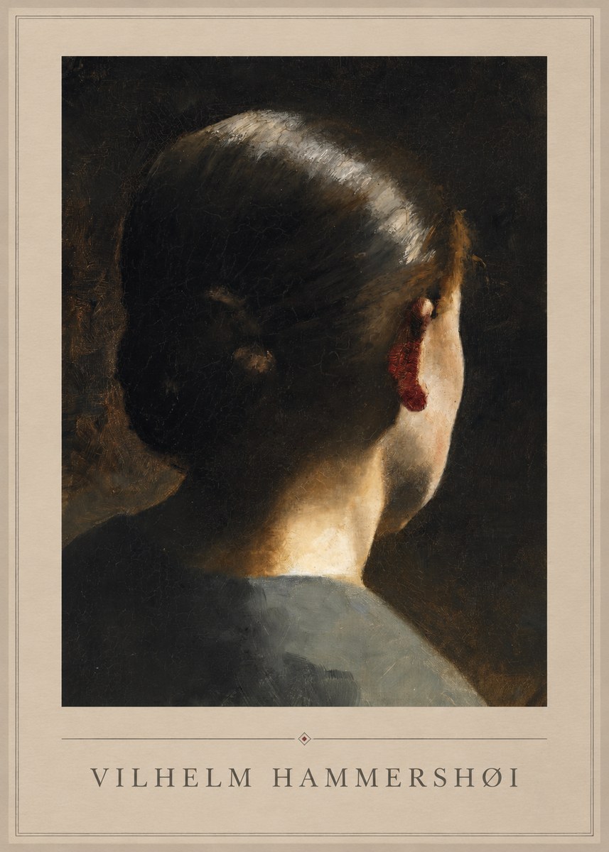 Vilhelm Hammershøi Woman from Behind No1 - Affiche