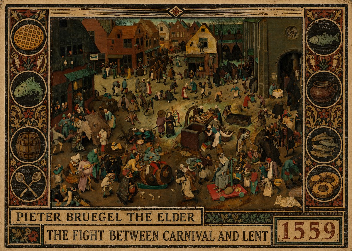 Pieter Bruegel The Fight Between Carnival and Lent II No2 - Affiche