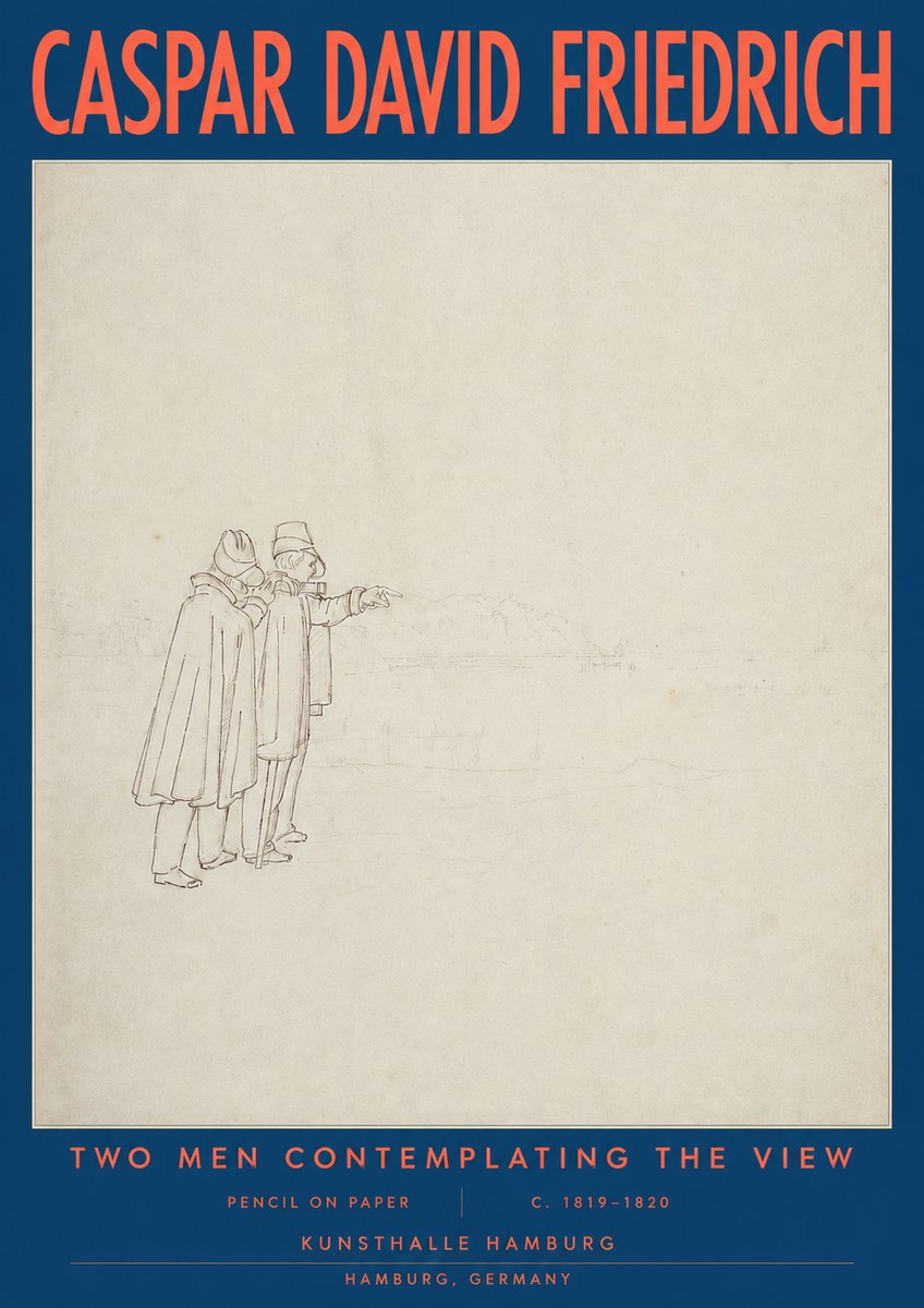 Caspar David Friedrich Two Men Contemplating the View No2 - Affiche