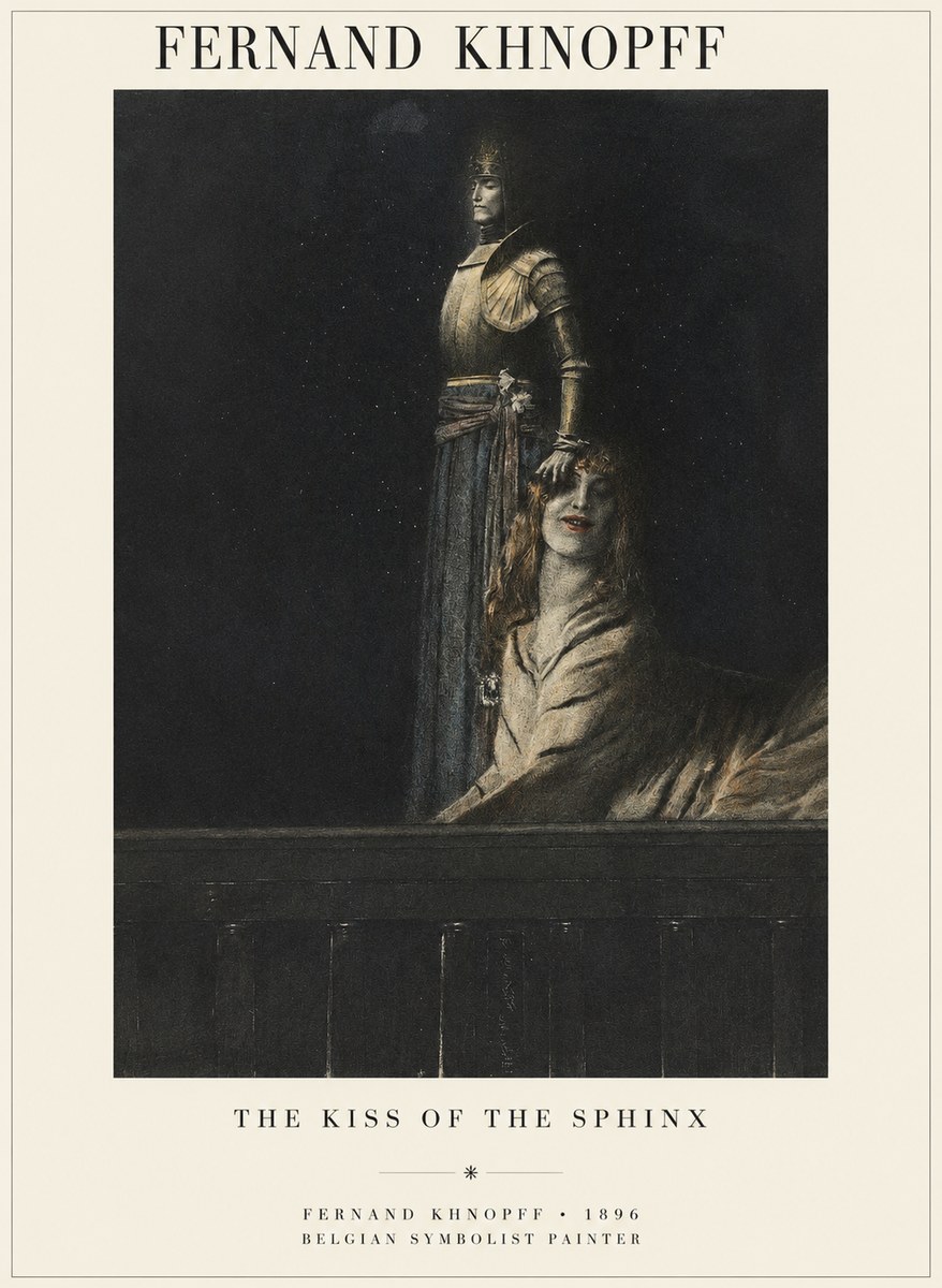 Fernand Khnopff The Kiss of the Sphinx No1 - Affiche