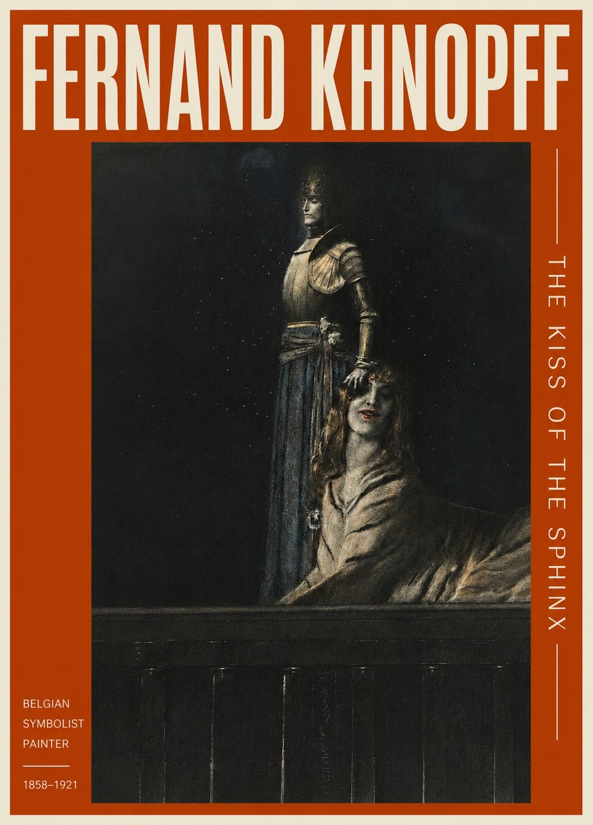 Fernand Khnopff The Kiss of the Sphinx No3 - Affiche
