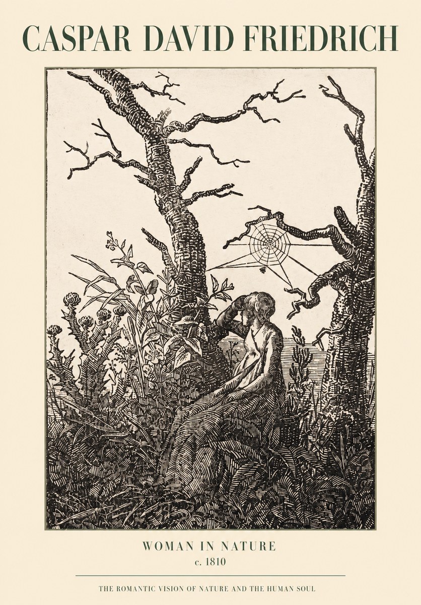Caspar David Friedrich Woman in Nature No1 - Affiche