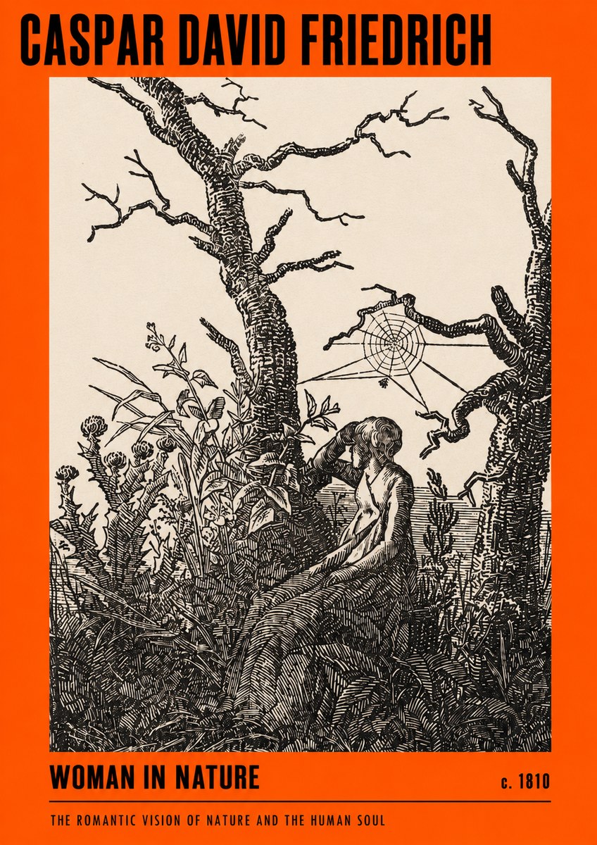 Caspar David Friedrich Woman in Nature No2 - Affiche