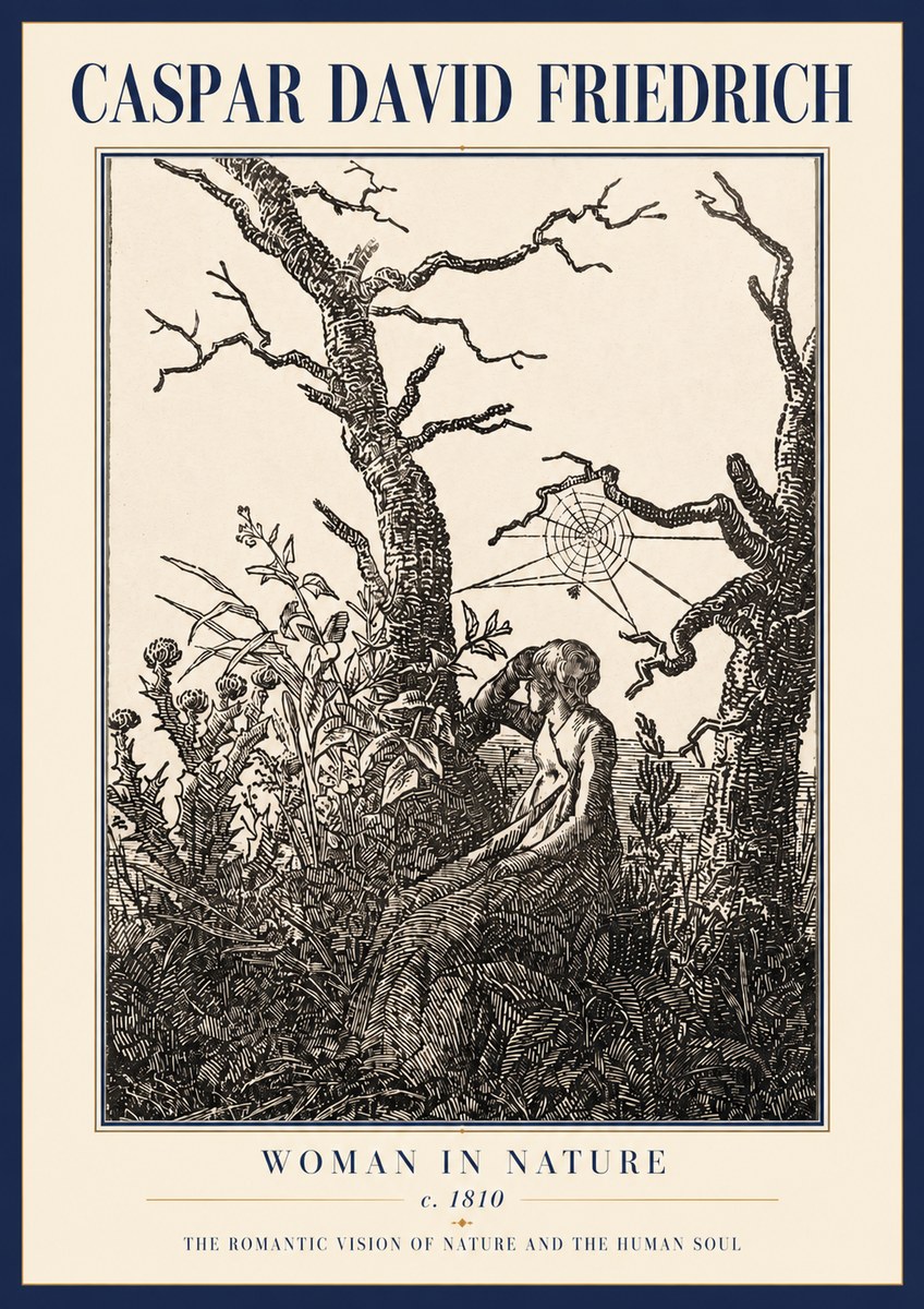 Caspar David Friedrich Woman in Nature No3 - Affiche
