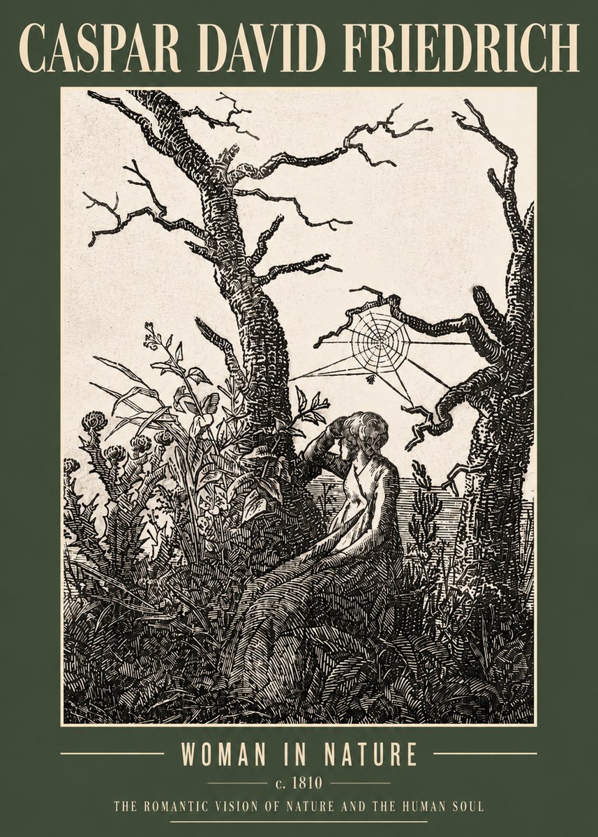 Caspar David Friedrich Woman in Nature No4 - Affiche