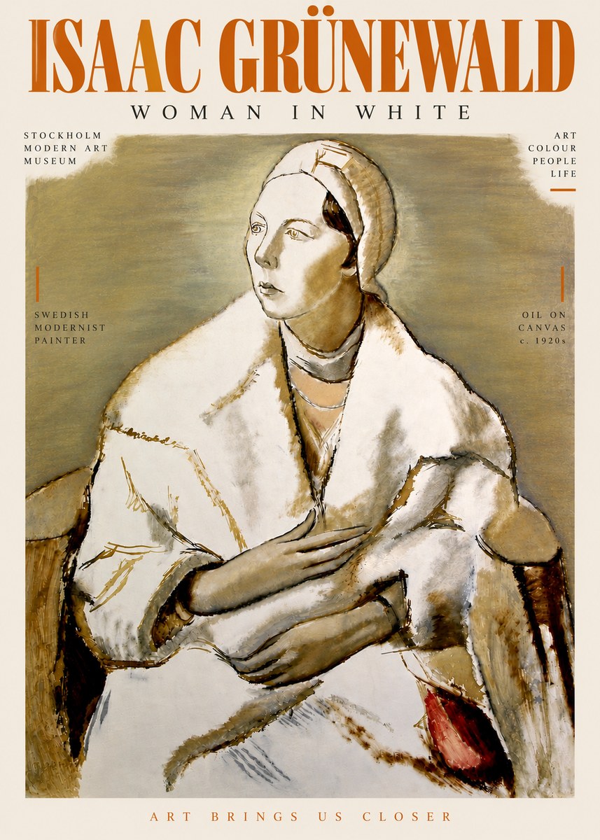 Isaac Grünewald The Woman in White No5 - Affiche