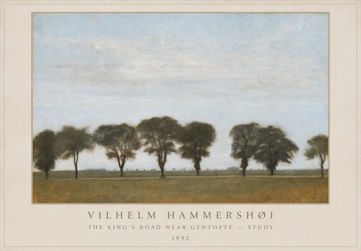 Vilhelm Hammershøi The King's Road Near Gentofte - Study No1 - Affiche