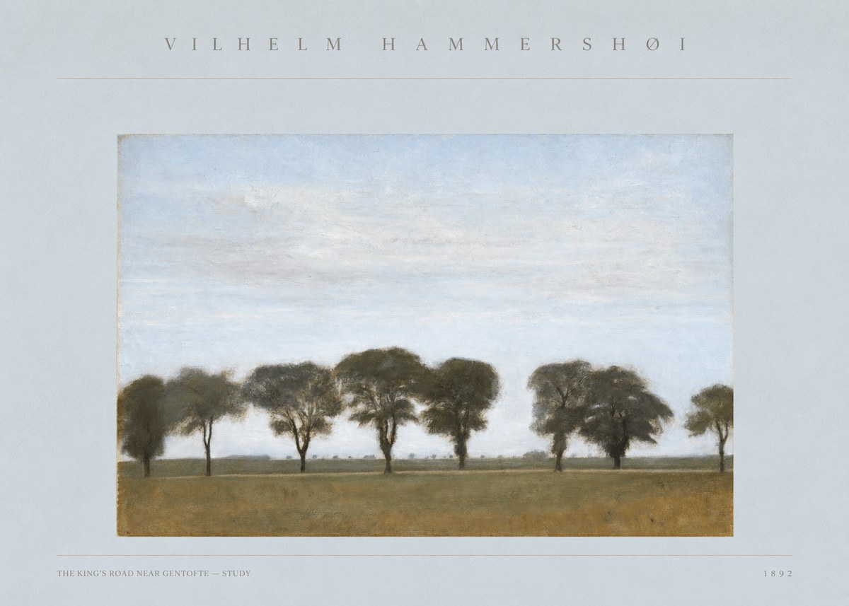 Vilhelm Hammershøi The King's Road Near Gentofte - Study No3 - Affiche