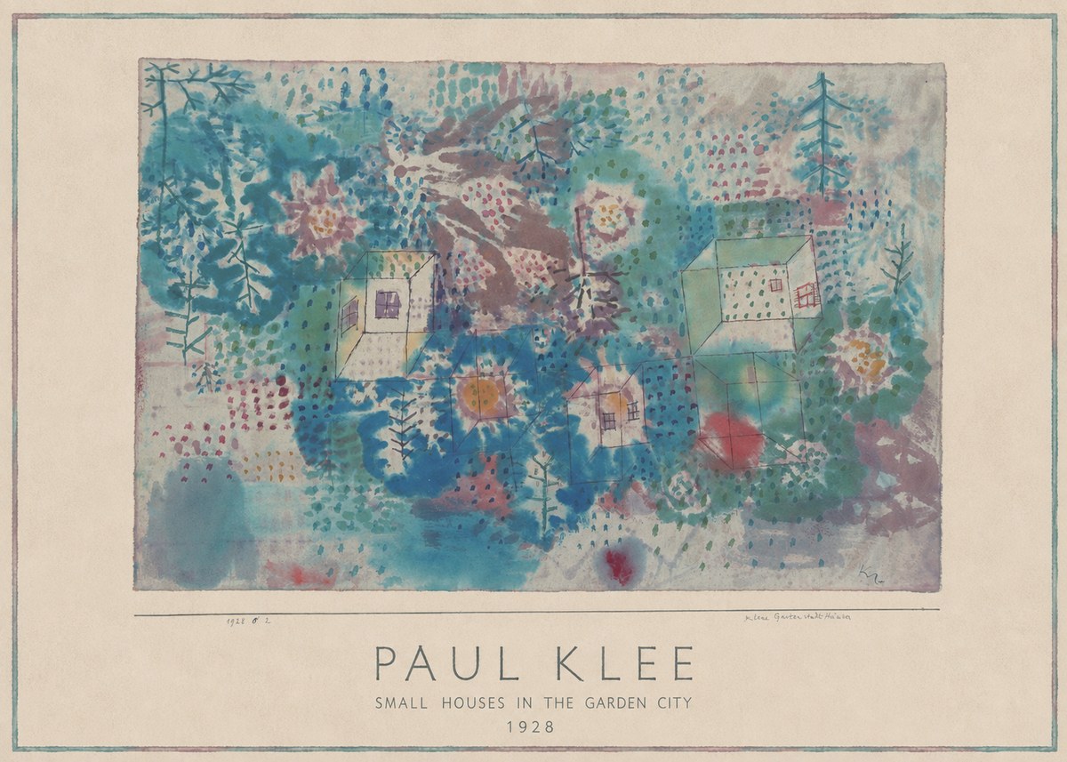 Paul Klee Small Houses in the Garden City No1 - Affiche