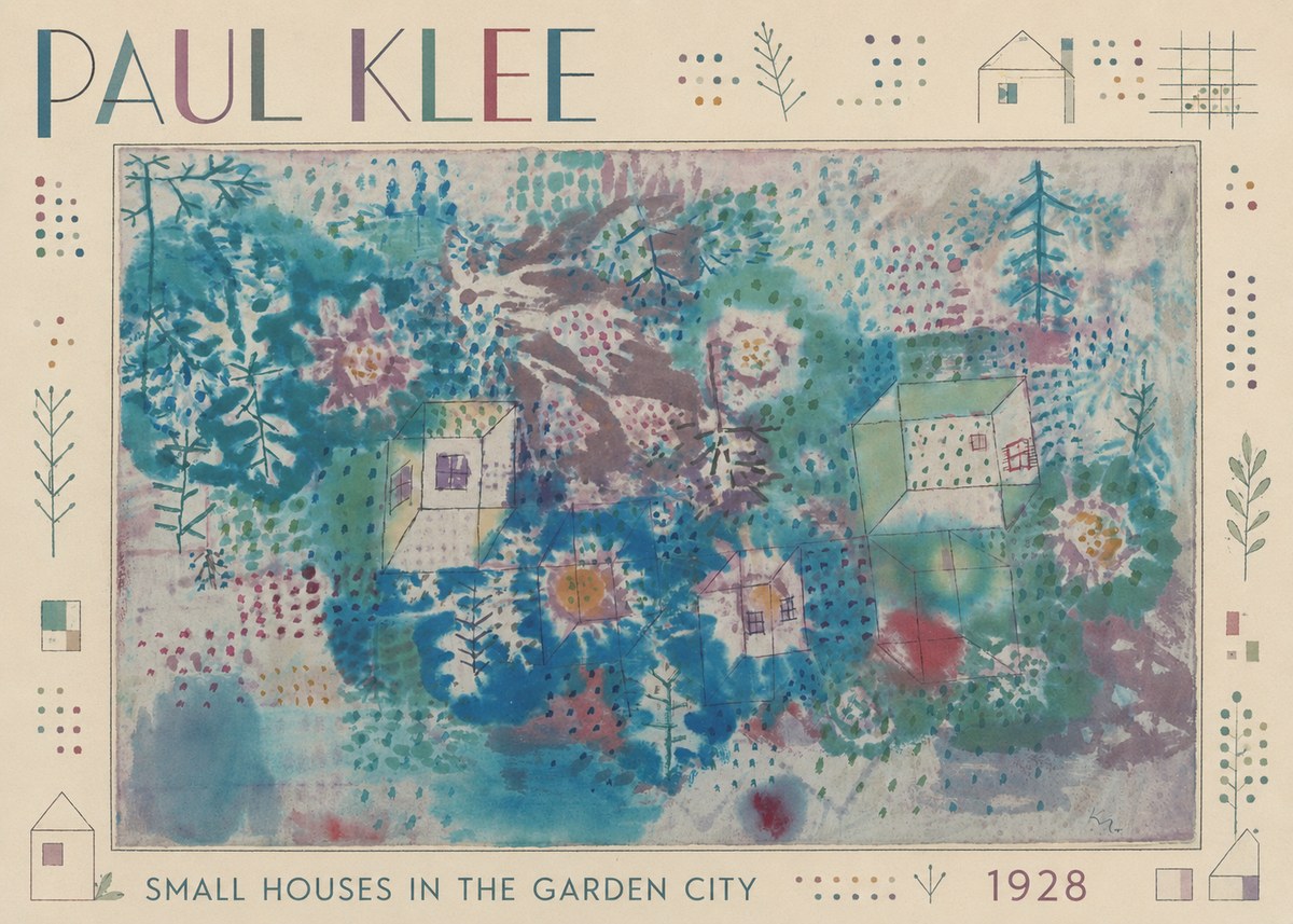 Paul Klee Small Houses in the Garden City No2 - Affiche