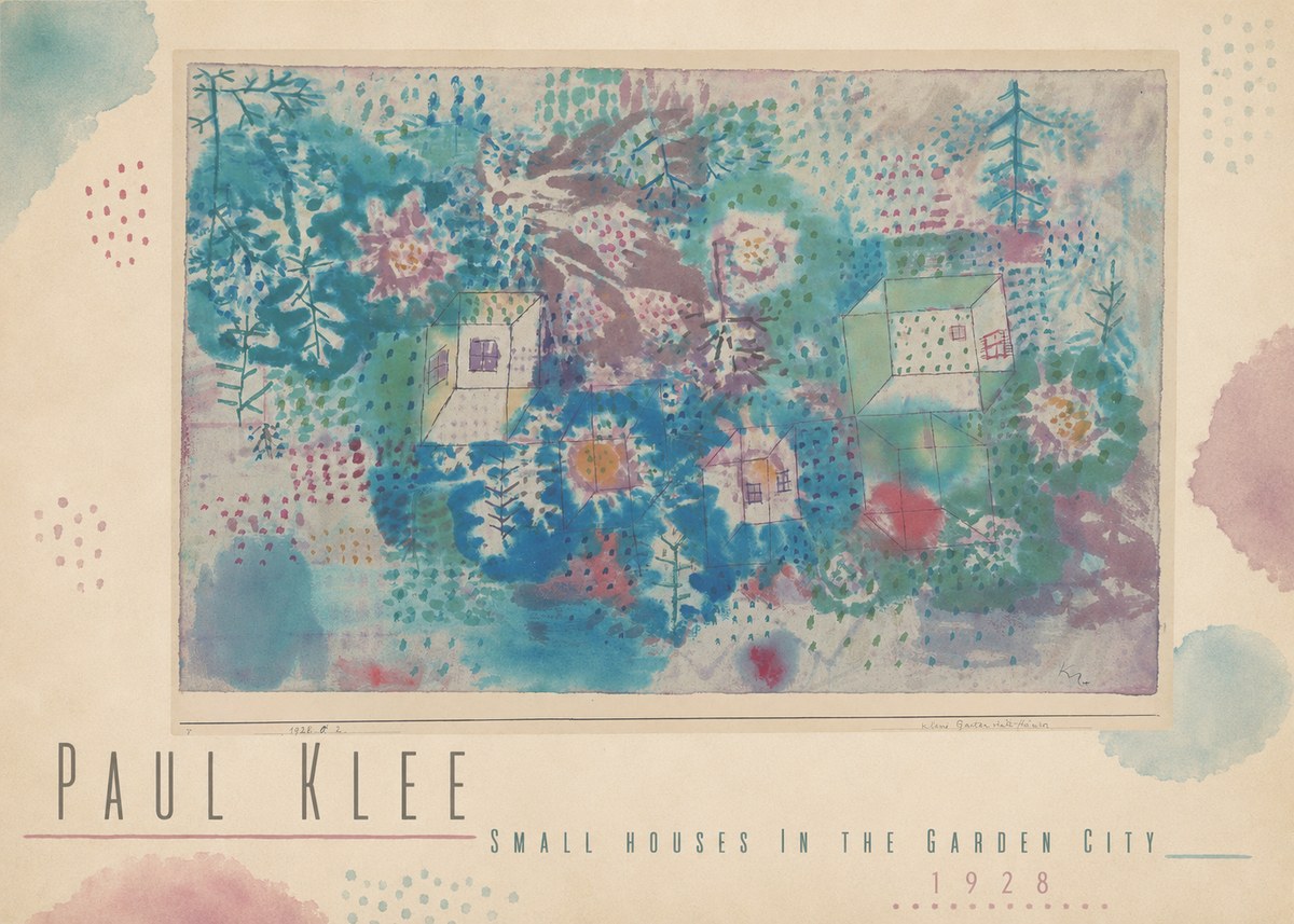 Paul Klee Small Houses in the Garden City No5 - Affiche