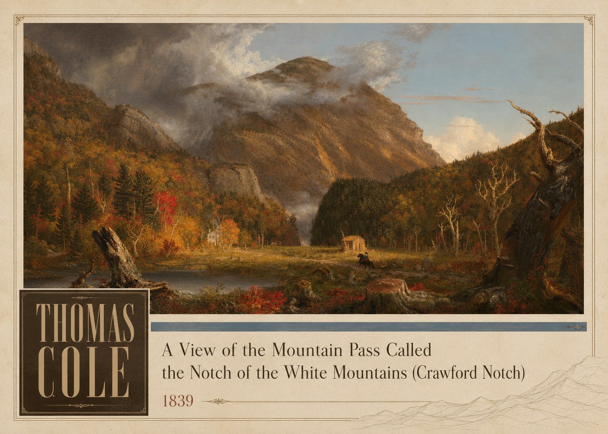 Thomas Cole A View of the Mountain Pass Called the Notch of the White Mountains (Crawford Notch) I No2 - Affiche
