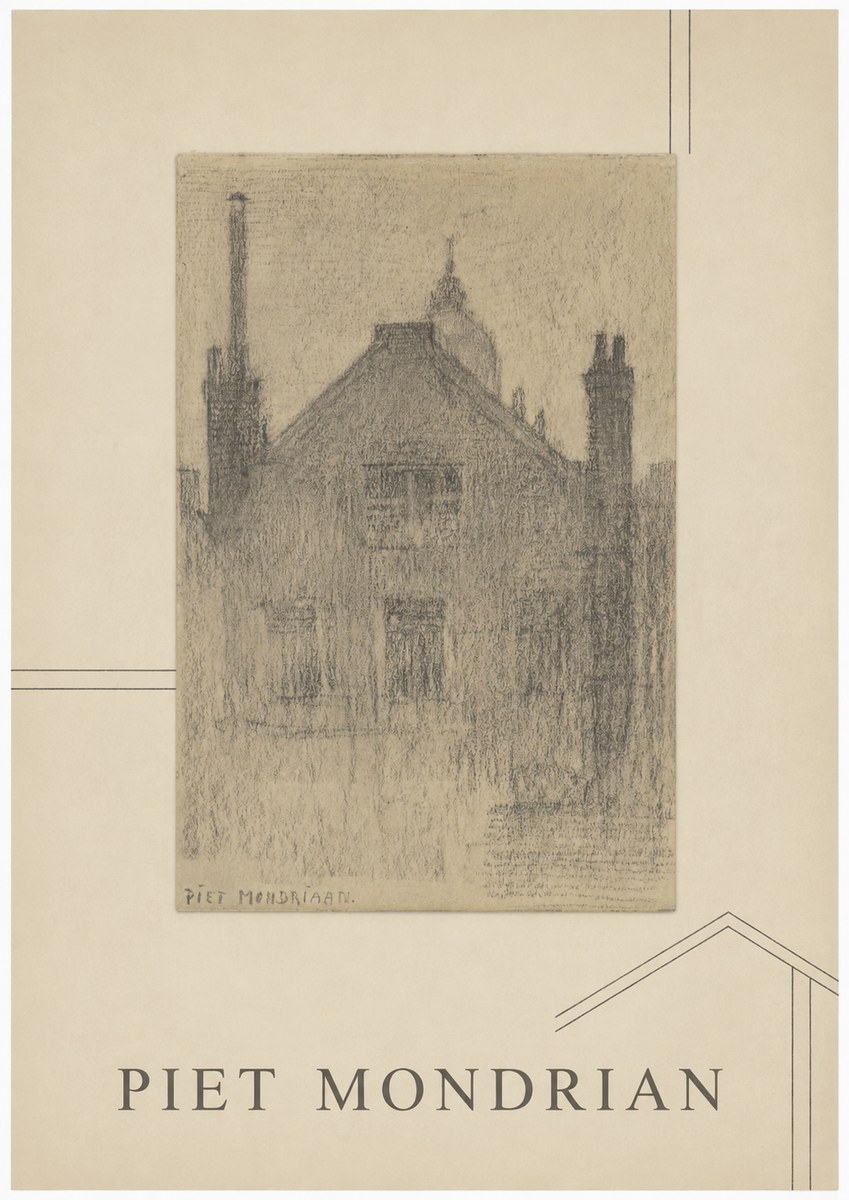 Piet Mondrian House Study No1 - Affiche