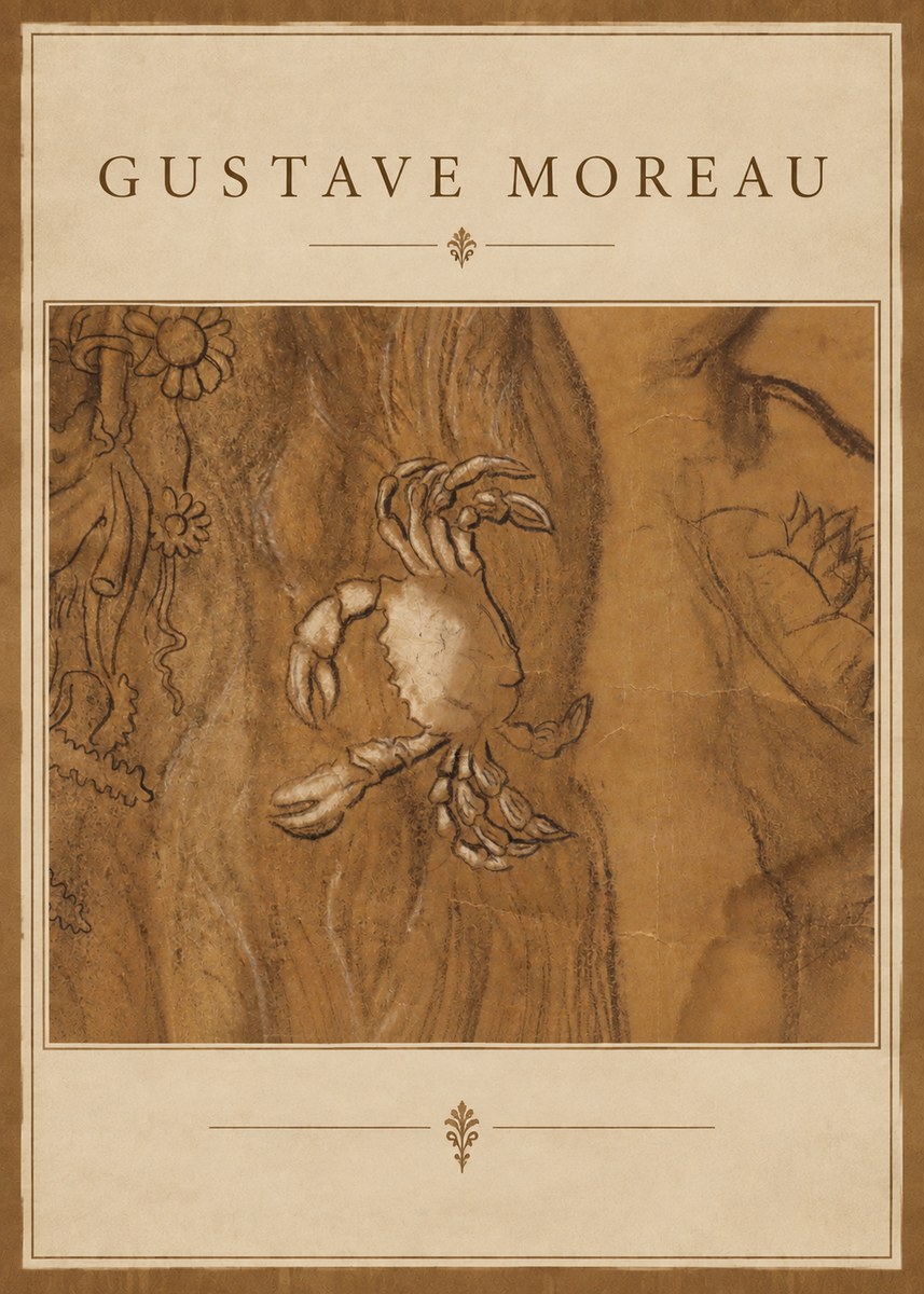 Gustave Moreau Crab Study No2 - Affiche
