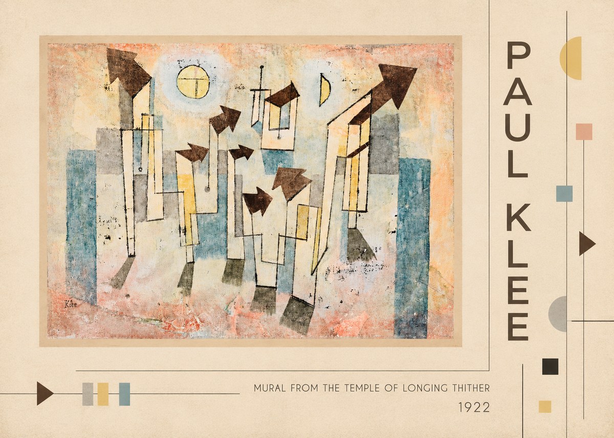 Paul Klee Mural from the Temple of Longing Thither No2 - Affiche