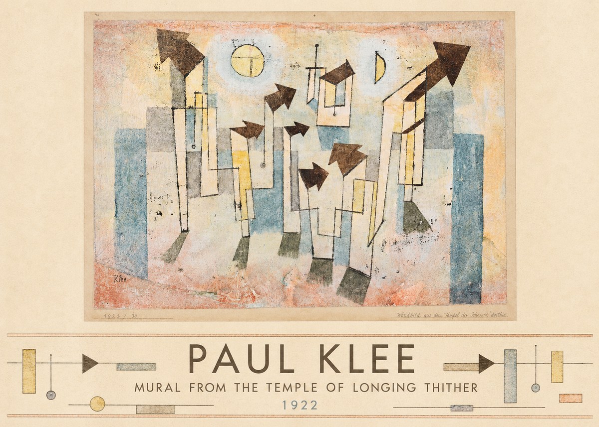 Paul Klee Mural from the Temple of Longing Thither No3 - Affiche