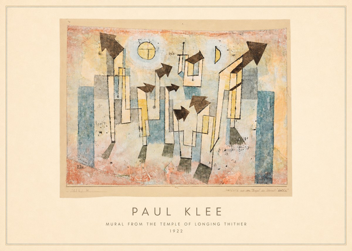 Paul Klee Mural from the Temple of Longing Thither No4 - Affiche