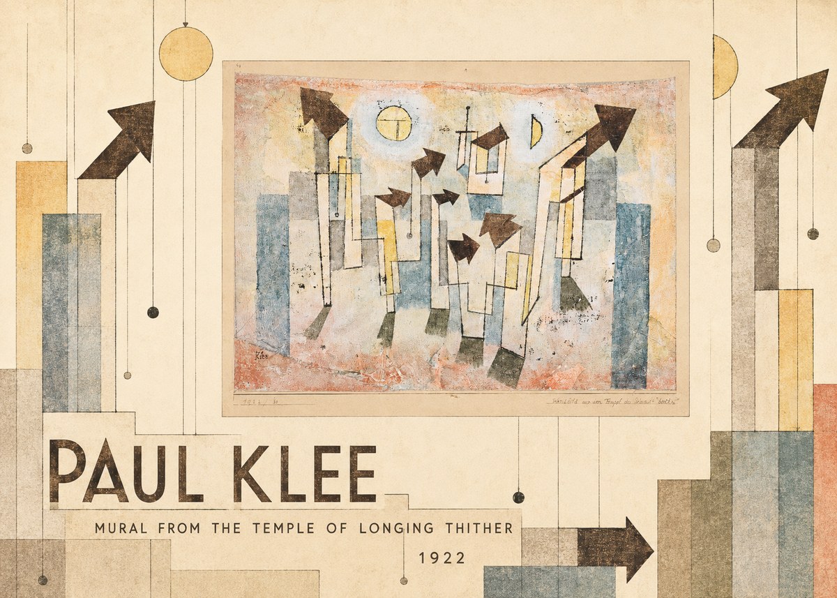 Paul Klee Mural from the Temple of Longing Thither No5 - Affiche