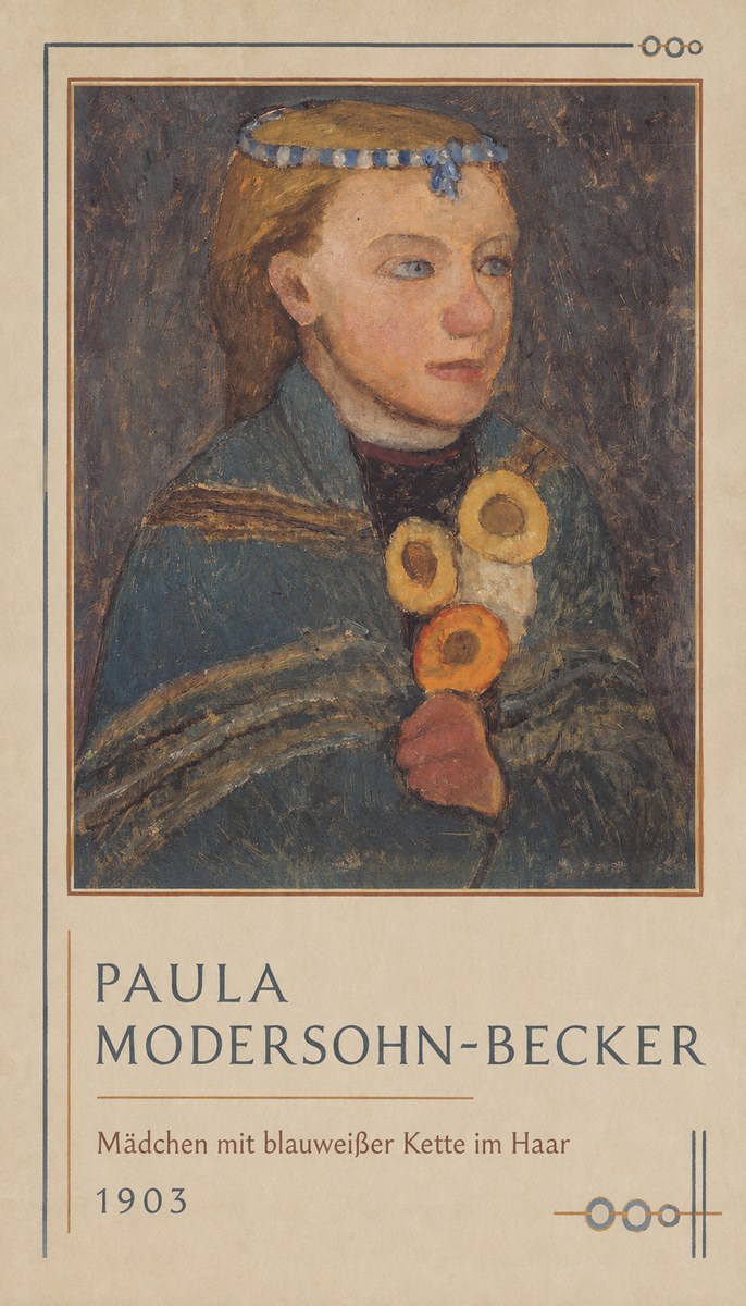 Paula Modersohn-Becker Mädchen Mit Blauweißer Kette Im Haar No1 - Affiche