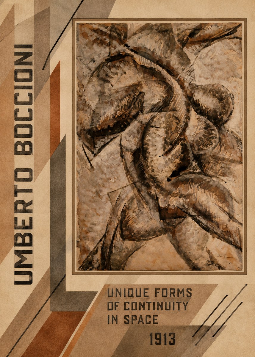 Umberto Boccioni Unique Forms of Continuity in Space No2 - Affiche