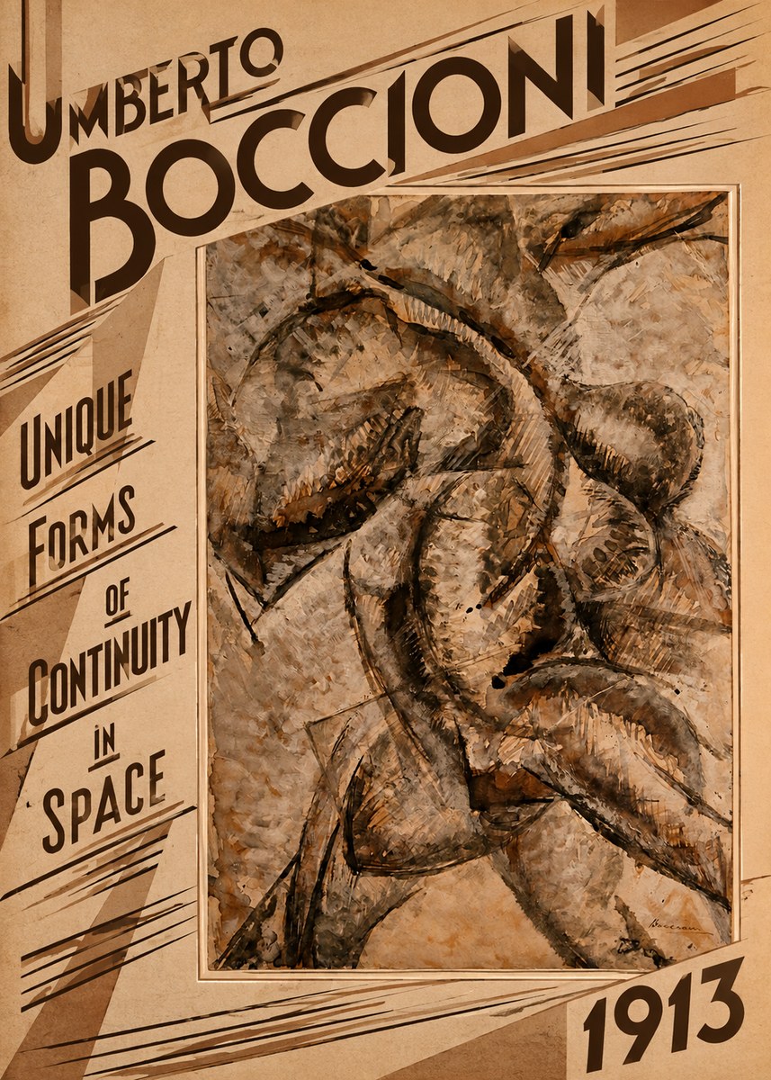 Umberto Boccioni Unique Forms of Continuity in Space No4 - Affiche