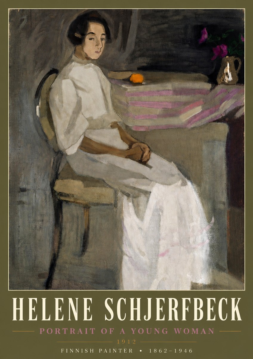 Helene Schjerfbeck Portrait of a Young Woman No3 - Affiche