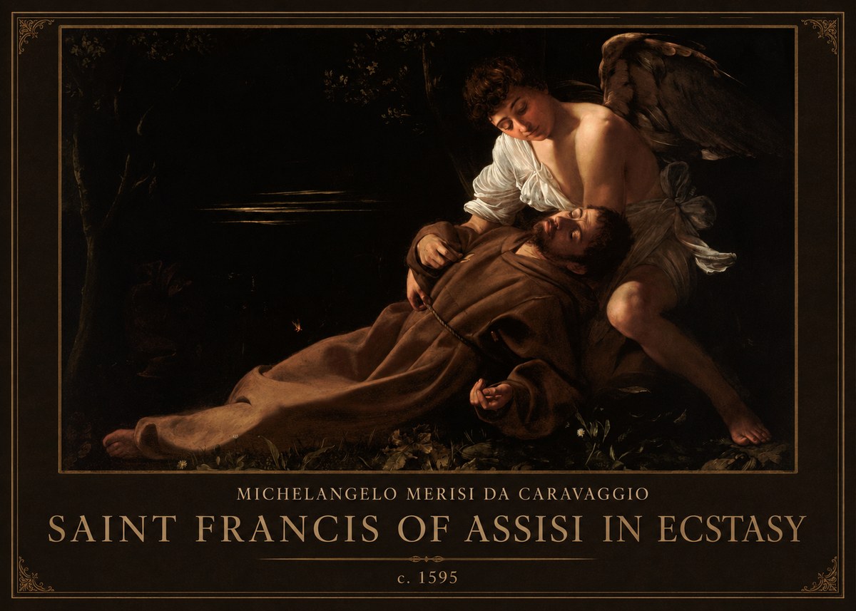 Michelangelo Merisi da Caravaggio Saint Francis of Assisi in Ecstasy No1 - Affiche
